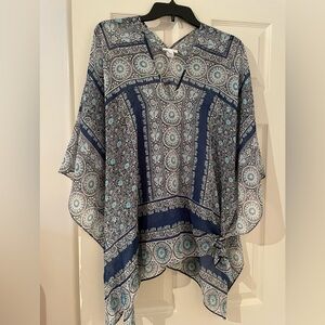JJill Blue Medallion Print Women's Top